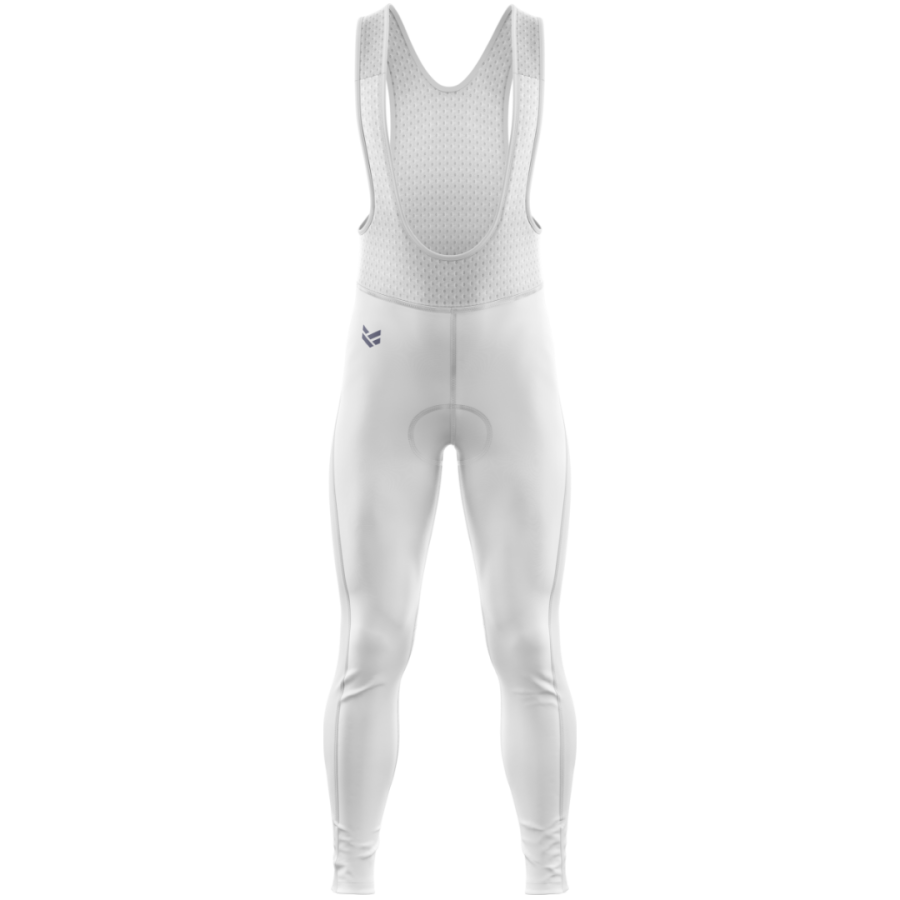Customisable bib pants with padded seat insert, breathable mesh upper and full-length performance fit.
