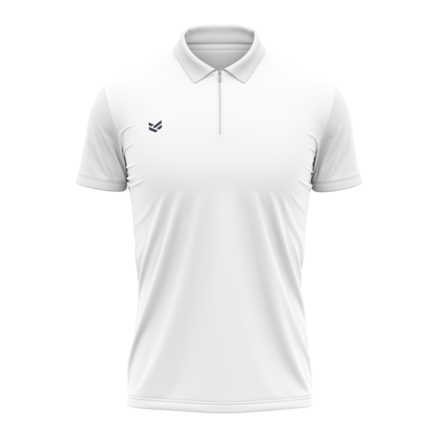 A white customisable darts shirt that shows the base design that people can customise to their liking.