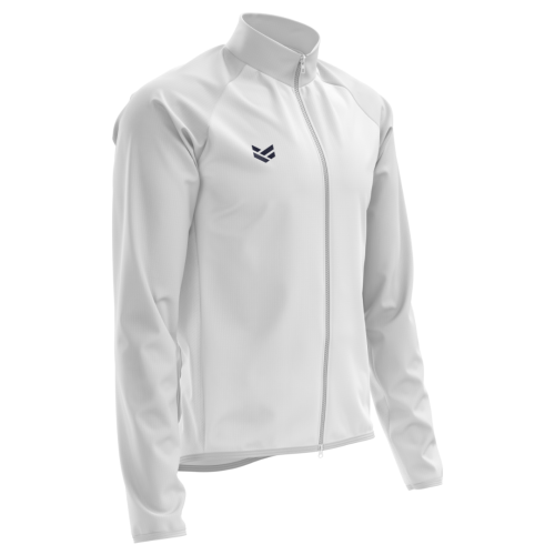 Customisable cycling jacket with printed team logo, designed for training and race day use.