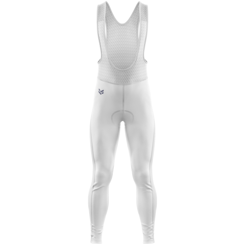 Customisable bib pants with padded seat insert, breathable mesh upper and full-length performance fit.
