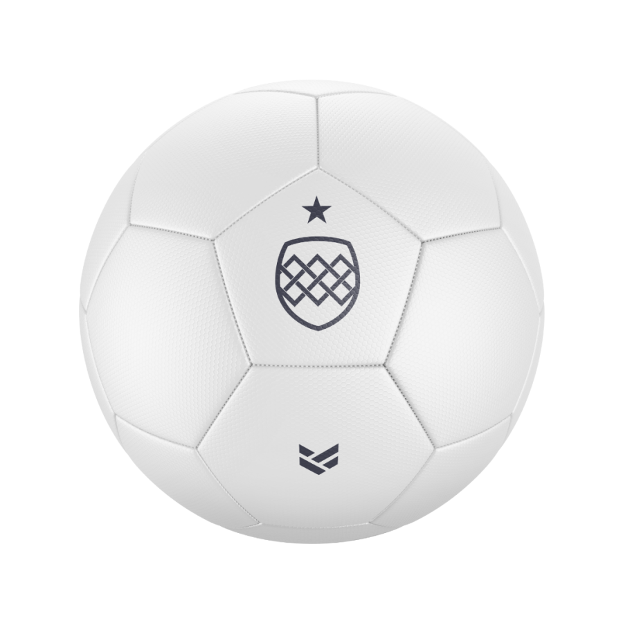 Customisable football featuring team branding, suitable for training sessions and match play.