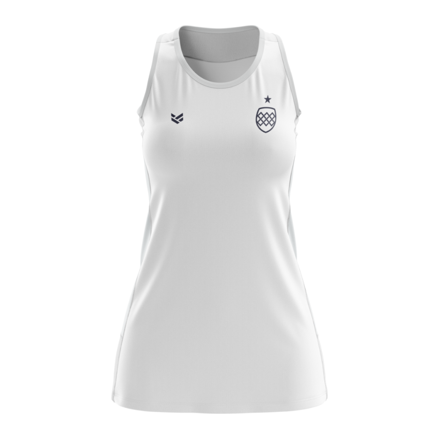 Customisable netball dress with team branding, performance fabric and professional appearance.