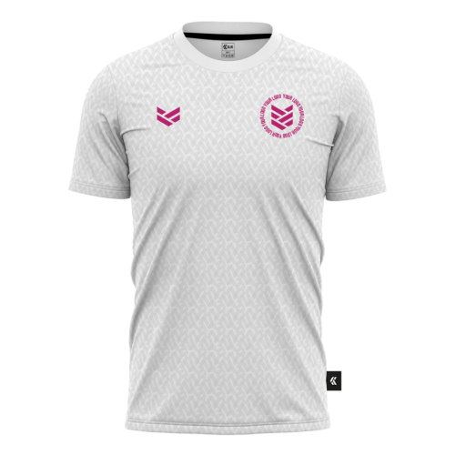 A white custom football shirt that is a blank canvas for people wanting to create their own designs to put their own badges and sponsors on.