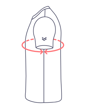 Diagram showing how to measure garment chest size
