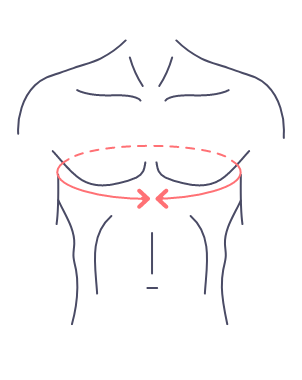 Diagram showing how to measure your chest size